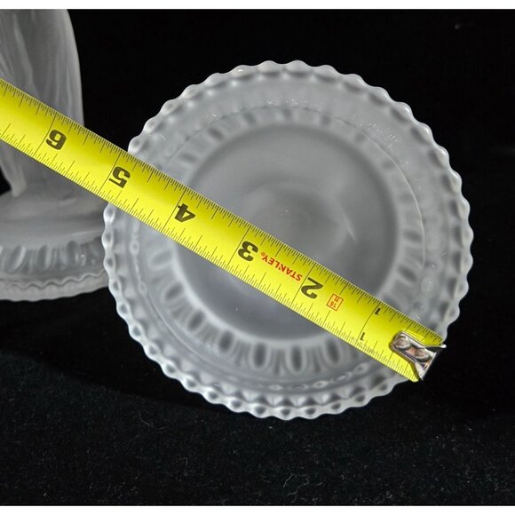 Vintage Fostoria Frosted Glass Figural Candlesticks Rebecca at the Well - Picture 9 of 10